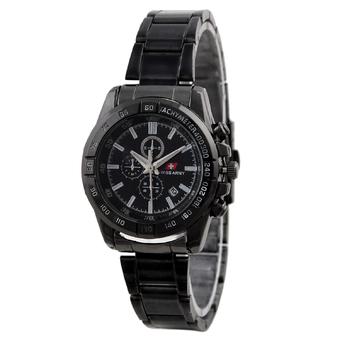 Swiss Army Elegant Couple Jam Tangan Couple - Stainless - Hitam - SA 1145 FB  