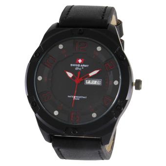 Swiss Army Elegant Series - Hitam - Kulit - SA 0390 BL RD DD  