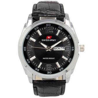 Swiss Army Gent SA Jam Tangan Pria - Leather - Hitam - TW2021G FB  