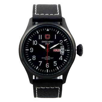 Swiss Army HCC 2871 FB -Jam tangan pria - Hitam - Kulit  