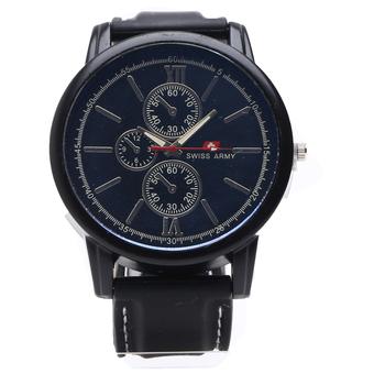 Swiss Army - Jam Tangan Analog Pria - Rubber Hitam - Dial Hitam - Bezel Hitam SAX 1208  