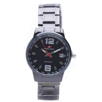 Swiss Army - Jam Tangan Analog Wanita - Stainless Hitam - Dial Hitam - Bezel Hitam SAX 1139  