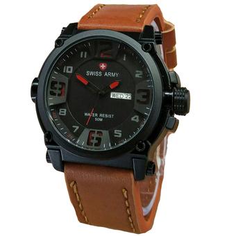 Swiss Army Jam Tangan Aria - Leather Strap - Light Brown - SA 1441 LBR  