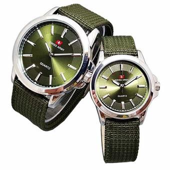 Swiss Army - Jam Tangan Couple - Canvas Strap - SA 1355 Green couple  