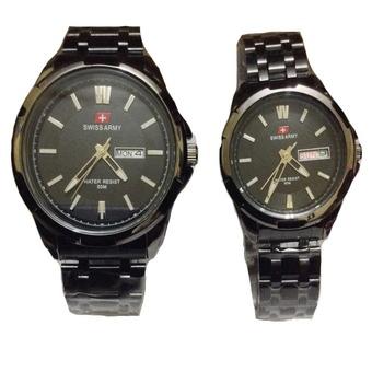 Swiss Army Jam Tangan Couple - Stainless Steel - Black - SA1575 Black  