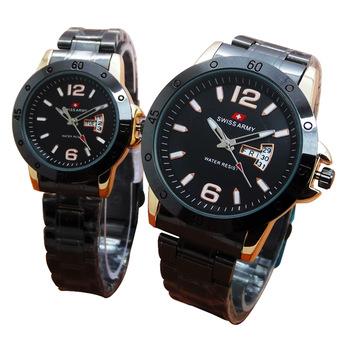 Swiss Army Jam Tangan Couple – Stainless Steel Strap - SA 8989 - BlackGold  