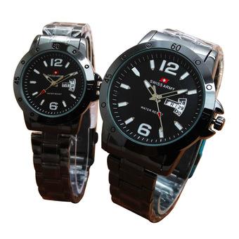 Swiss Army Jam Tangan Couple – Stainless Steel Strap - SA 8989 B - Black  