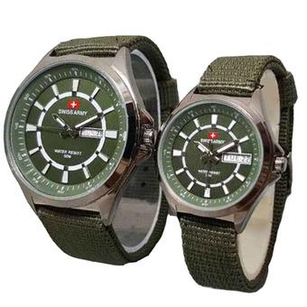 Swiss Army - Jam Tangan Couple - Strap Canvas - SA 1490 GREEN  