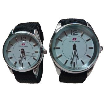 Swiss Army - Jam Tangan Couple - Strap Kanvas - Hitam - SA 2031 CP  