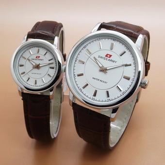 Swiss Army - Jam Tangan Couple - Strap Kulit Coklat TW 2015  