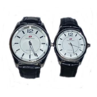 Swiss Army Jam Tangan Couple - Tali Kulit - Coklat - SA1919  