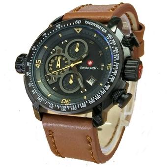 Swiss Army Jam Tangan Kasual Pria – Leather Strap – SA 1565 LB  