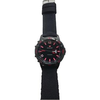 Swiss Army Jam Tangan Pria 1049 - 3 G.C Body + Bezel Hitam Jarum Merah  