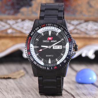 Swiss Army - Jam Tangan Pria - Body Black- Black Dial - Stainless Steel Band - SA 3380- Hitam T/H  