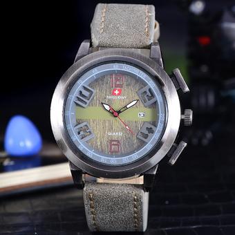 Swiss Army - Jam Tangan Pria - Body Bronze – Bronze Dial – Tali Kulit Abu2 Tua - SA-2238B-BA-TGL- Kulit Abu2 Tua  