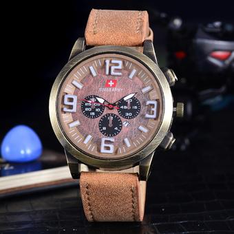 Swiss Army - Jam Tangan Pria - Body Bronze – Bronze Dial – Tali Kulit Coklat - SA-1911C-BC-TGL- Kulit Coklat  