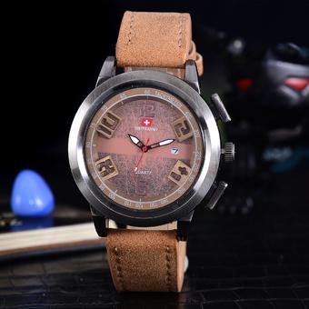 Swiss Army - Jam Tangan Pria - Body Bronze – Bronze Dial – Tali Kulit Coklat - SA-2238A-BC-TGL- Kulit Coklat  