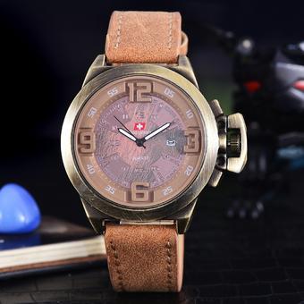 Swiss Army - Jam Tangan Pria - Body Bronze – Brown Dial – Tali Kulit Coklat - SA-2461B-BC-TGL- Kulit Coklat  