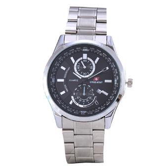 Swiss Army - Jam Tangan Pria - Body Silver - Black Dial - Stainless steel band - SA-5520G-TGL-SB  