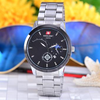 Swiss Army - Jam Tangan Pria – Body Silver- Black Dial – Stainless Stell Band - SA-5063G-TGL-SB  