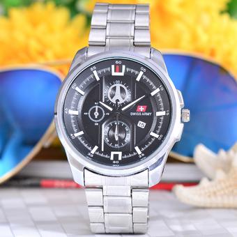 Swiss Army - Jam Tangan Pria – Body Silver- Black Dial – Stainless Stell Band - SA-5388G-TGL-SB  