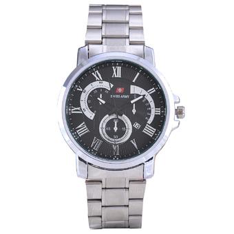 Swiss Army - Jam Tangan Pria - Body Silver - Black Dial - Stainless Steel Band - SA-5385G-TGL-SB  