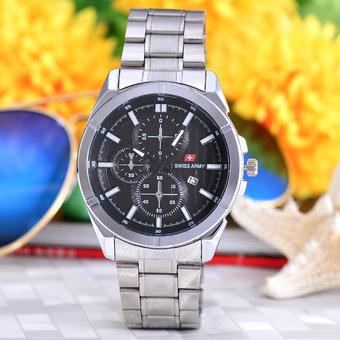 Swiss Army - Jam Tangan Pria - Body Silver - Black Dial - Stainless steel band - SA-5383G-TGL-SB  