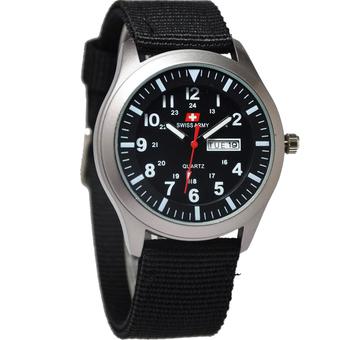 Swiss Army Jam Tangan Pria - Canvas Strap - Hitam - Sa 1271 SH  