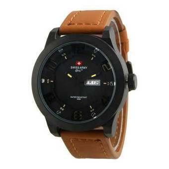 Swiss Army - Jam Tangan Pria - Cokelat - Leather Strap - SA 4058  