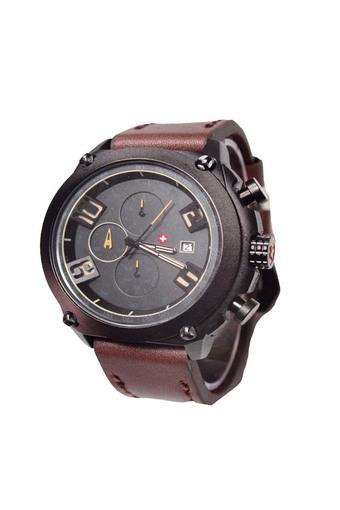 Swiss Army Jam Tangan Pria - Cokelat - Leather Strap - SA 4076 DB  