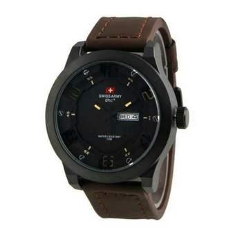 Swiss Army - Jam Tangan Pria - Cokelat Tua - Leather Strap - SA 4058  