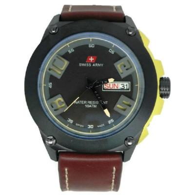 Swiss Army Jam Tangan Pria Coklat Leather Strap SA 5852