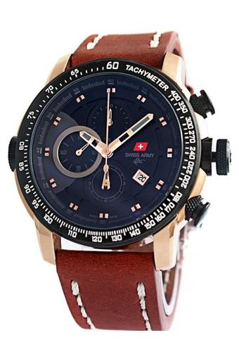 Swiss Army - Jam Tangan Pria - Coklat Rosegold - Strap Leather - SA 8912  