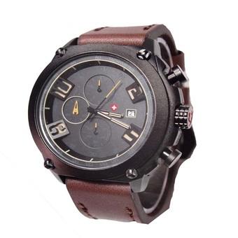 Swiss Army Jam Tangan Pria - Dark Brown - Strap Kulit - SA 4121 DB  