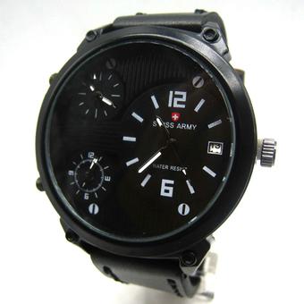 Swiss Army - Jam Tangan Pria - Hitam-Hitam - Strap Hitam - SA 6396  