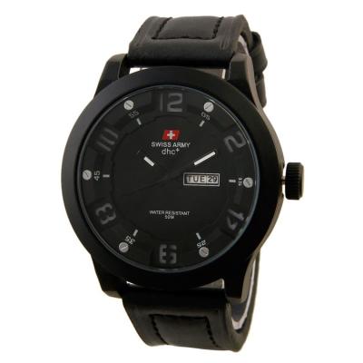 Swiss Army - Jam Tangan Pria - Hitam - Kulit - SA 4058 BLK