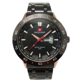 Swiss Army - Jam Tangan Pria - Hitam Rosegold - Strap Stainless - SA5071M  