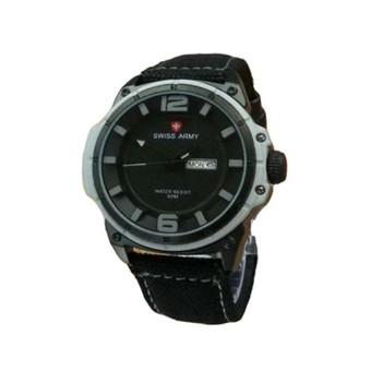 Swiss Army Jam Tangan Pria Hitam Strap Kanvas - SA 4072  