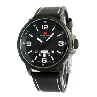 Swiss Army Jam Tangan Pria - Hitam - Strap Kulit - 1128 FB  