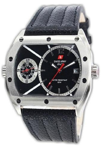 Swiss Army - Jam Tangan Pria - Hitam - Strap Leather - SA 9622  