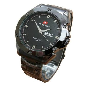 Swiss Army - Jam Tangan Pria - Hitam - Strap Stainless - SA 666 b  