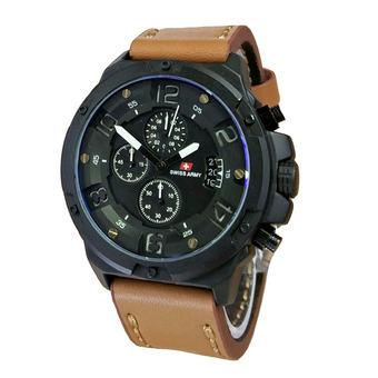 Swiss Army Jam Tangan Pria - Kulit - Cokelat Muda - SA 1822 M LBW  