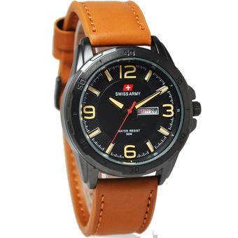 Swiss Army Jam Tangan Pria - Kulit - Cokelat Muda - Sa 1011 M LB  