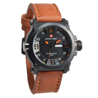 Swiss Army Jam Tangan Pria - Kulit - Cokelat Muda - Sa 1072 M LBO  