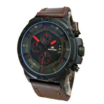 Swiss Army Jam Tangan Pria - Kulit - Cokelat Tua - SA 1822 M DBR  