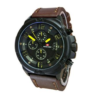 Swiss Army Jam Tangan Pria - Kulit - Cokelat Tua - SA 1822 M DBY  