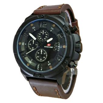 Swiss Army Jam Tangan Pria - Kulit - Cokelat Tua - SA 1822 M DBW  