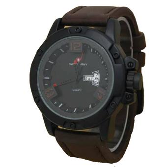 Swiss Army Jam Tangan Pria - Kulit - Cokelat Tua - Sa 1049 M DBR  