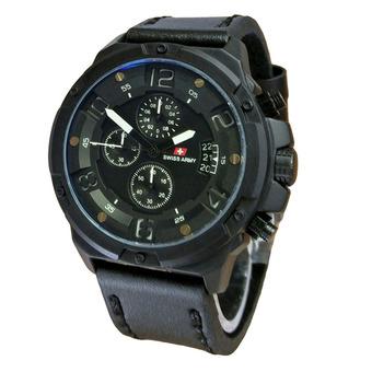 Swiss Army Jam Tangan Pria - Kulit - Hitam - SA 1822 M BW  