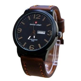 Swiss Army Jam Tangan Pria - Leatehr Strap - SA 1663 B  